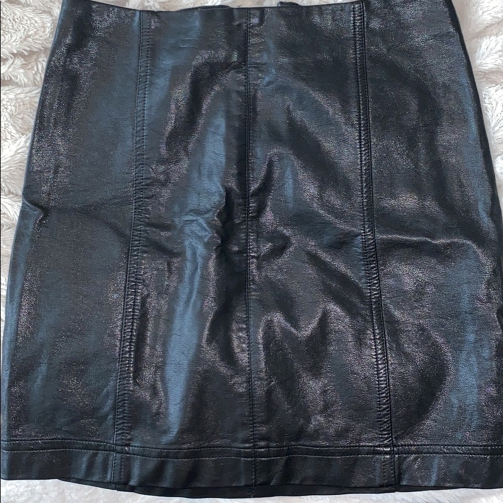 Dillards Black Leather Skirt Size 1